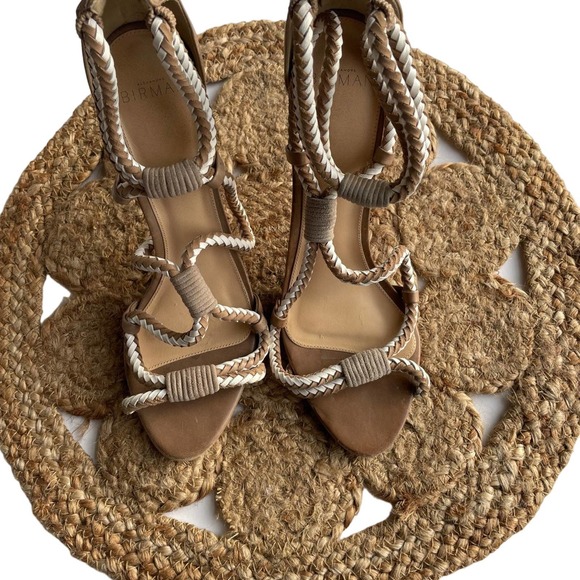 Alexander Birman Tan  suede and leather western inspired Stilleto Sandals main image 6